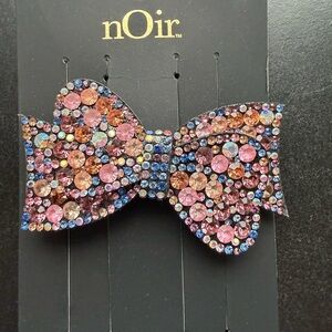 NOIR Sparkling Bow Hair Clip Rhinestone Crystal Pink‎ Blue Embellished Accessory